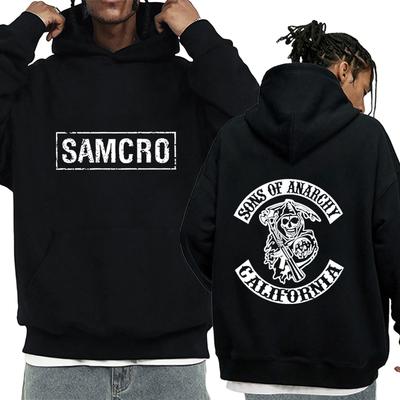 Горячая распродажа Худи "Сыны Хаоса" SAMCRO с двусторонней печатью Мужские Женские хип-хоп винтажный стритвир Унисекс Флис Длинный рукав Топы
