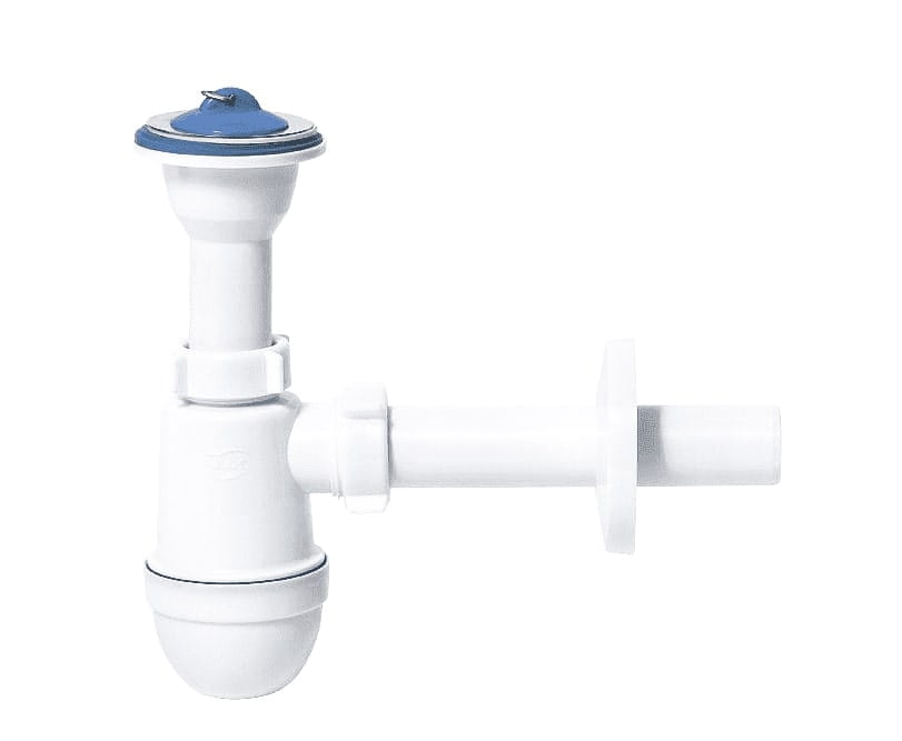 Washbasin siphon with metal strainer 32 mm white