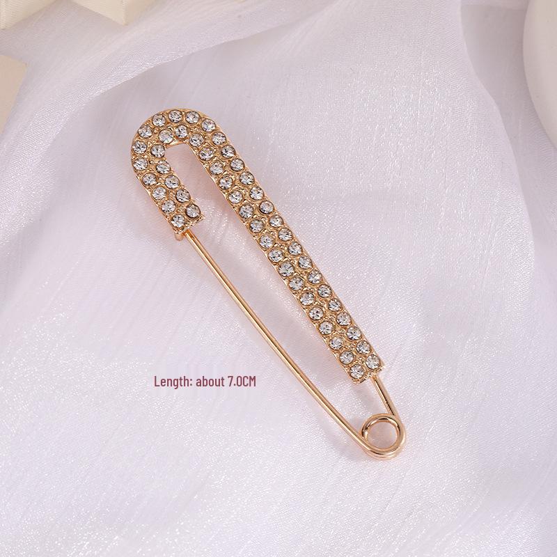 Брошь-булавка с имитацией жемчуга и стразами для подчеркивания талии, Защитная булавка от открывания, Прямая вставляемая булавка.