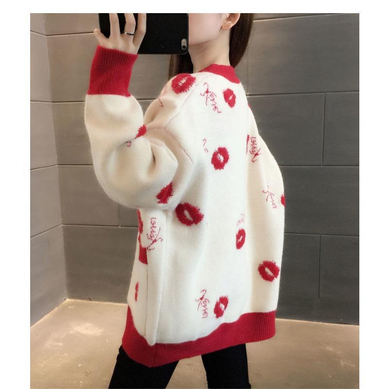 Осень и зима плюс размер женский свитер модный вязаный кардиган верхняя одежда однотонный кардиган