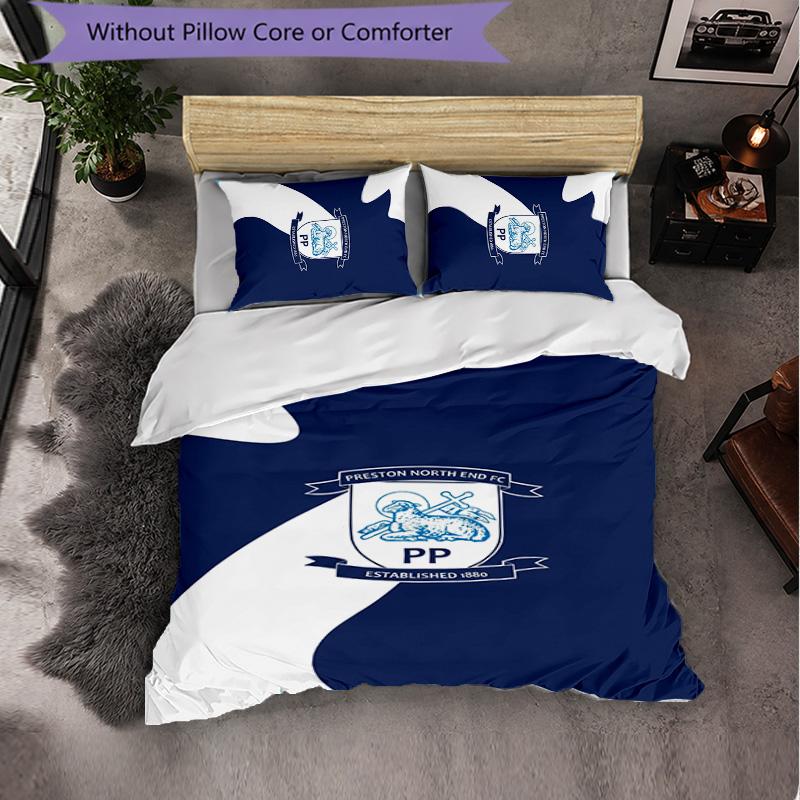 Queens Park Rangers Football 3 Piece Bedding Set Soft Duvet Cover Set with Pillowcases Printed Bedroom Decor Set for Home