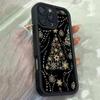 JT135 Рождественская Черно-Золотая Снежинка Дерево для iPhone 17 16 15 Pro Max Samsung S26 S25 Ultra A17 A16 A07 A56 Xiaomi 15T Redmi 15c 14c 13C Мягкий Чехол