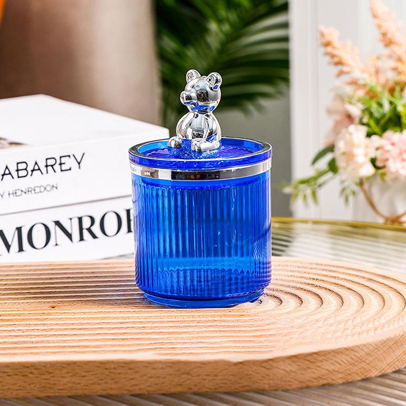 Милый медведь, держатель для ватного диска, стержень для ватной палочки, коробка для хранения косметики, ювелирных изделий, контейнер для макияжа для ванной, органайзер для помады, коробка