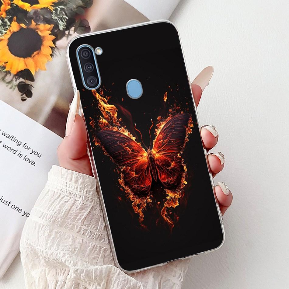 Чехол для телефона Samsung Galaxy A11 M11 Samsung A11 M11 A115F M115F Элегантный Цветочный Кот Раскрашенный Мягкий Силикон Прозрачный ТПУ Чехлы