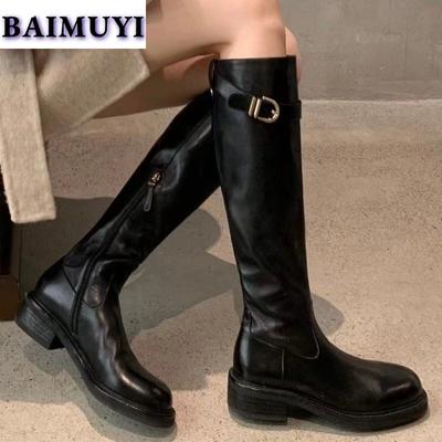 Женские сапоги до колена на платформе, массивные туфли на каблуках «Челси» 2025 года, трендовые ретро-ботинки из мягкой кожи в готическом стиле, зимние короткие плюшевые зимние ботинки Mujer