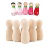 Male Female Blank Puppets Handmade Wooden Peg Doll Wedding Decoration Unpainted Figures Wood Crafts