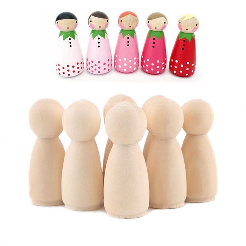 Male Female Blank Puppets Handmade Wooden Peg Doll Wedding Decoration Unpainted Figures Wood Crafts