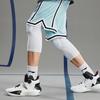 Li Ning Sports Basketball Series Трикотажные свободные спортивные шорты мужские шорты Lake-Gray-Blue AAPR353-4