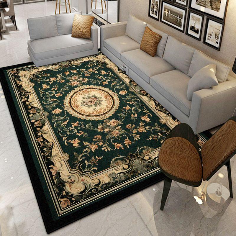 Ковер в ретро европейском стиле для украшения гостиной, спальни, моющийся, коврик для прихожей, ковер для лаунжа, нескользящий, коврик для журнальных столиков, напольные коврики