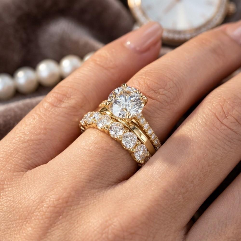 Synthetic Zircon Stackable Rings Lightweight Layered Rings Nice Gift Ring Set  Dating