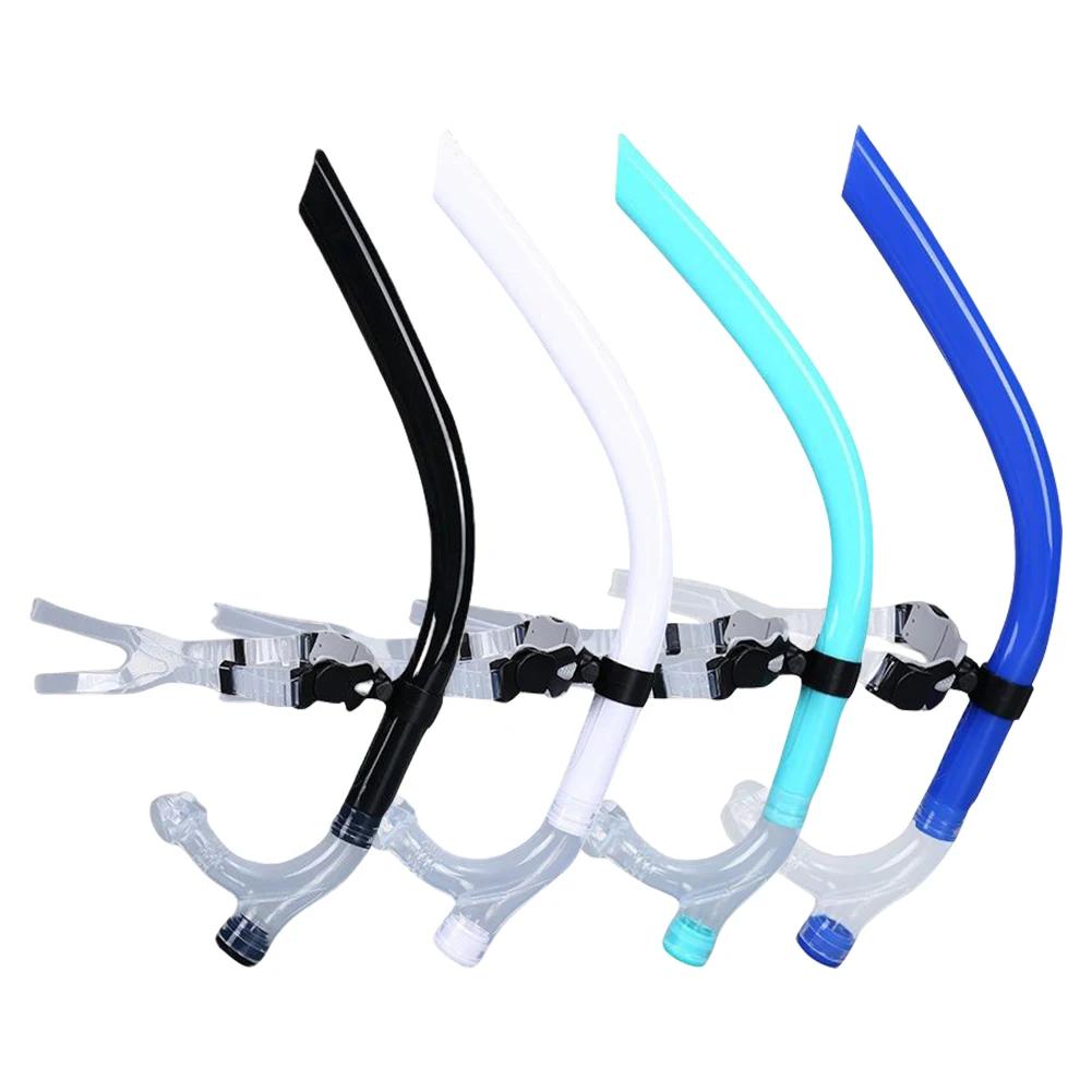 Силиконовая трубка для плавания с центральным креплением и передним расположением мундштука, удобная трубка для снорклинга и дайвинга для взрослых, подростков и детей