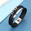 Очаровательные ювелирные изделия из нержавеющей стали, кожаный гладкий браслет для мужчин