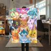 Eevee pattern Flannel Blanket, High quality Comfortable for All Seasons, Home Decor, Warmth and Comfort, Perfect for Gifts.