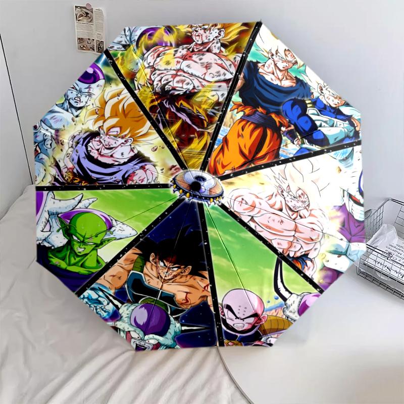 Зонт-автомат с рисунком из Dragon Ball, портативный и складной дизайн, 8 спиц, рождественский или подарок на день рождения.