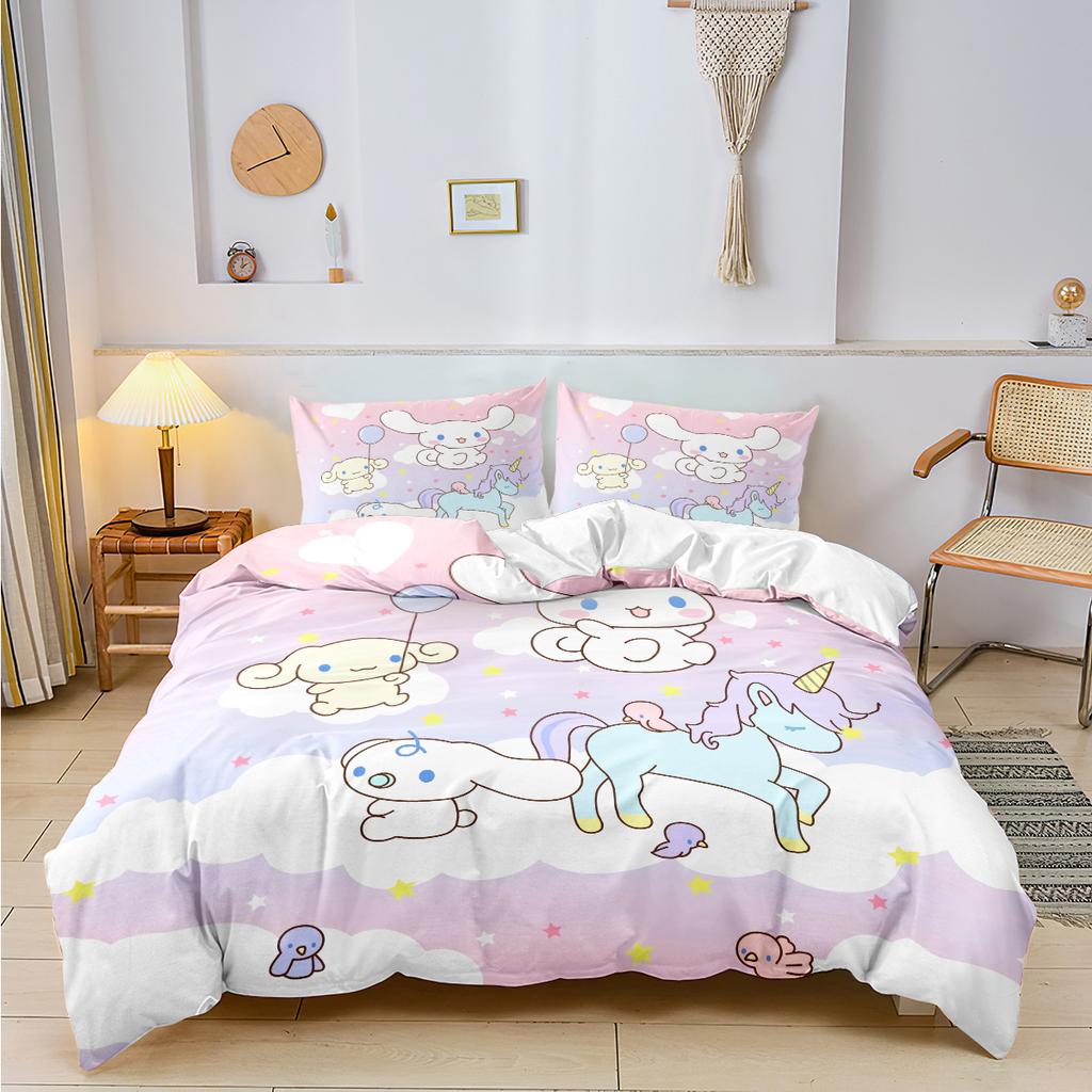 Sanrio Cinnamoroll Kuromi Комплекты постельного белья Мультяжное одеяло Покрывало на кровать Пододеяльник Наволочка Наборы из 2-3 предметов для детей и взрослых