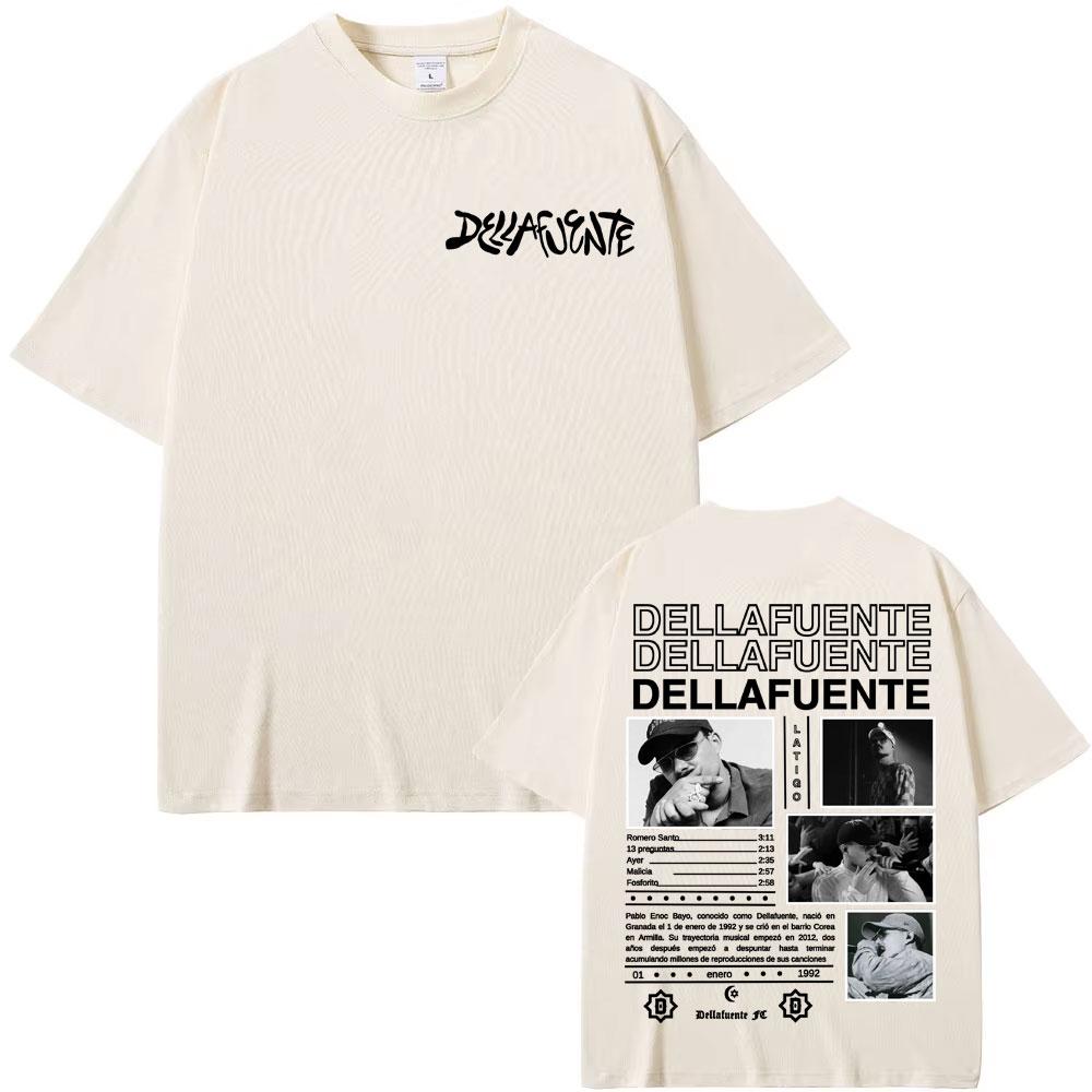 Rapper Dellafuente New Album 2026 Tour Tshirts Men Women Harajuku Gothic Hip Hop Punk T Shirt Fashion Casual Tshirt