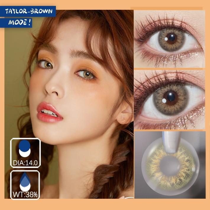 Eyeshare 1 Pair Colored Contact Lenses for Natural Eyes Blue Pupils Purple Lens Yearly