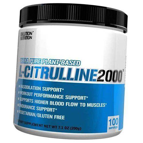 Цитруллин в порошке, L-Citrulline 2000, Evlution Nutrition 200г Без вкуса (27385007)