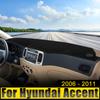 Для Hyundai Accent 2006 2007 2008 2009 2010 2011 автомобильный чехол на приборную панель, защитный чехол от солнца, коврик с защитой от ультрафиолета, нескользящий коврик