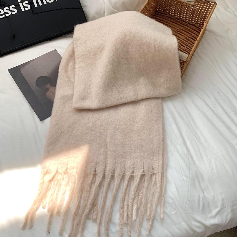 Knitted Scarf Thickened Warm Scarf Women's Winter High-end Warm Scarf Scarf Shawl