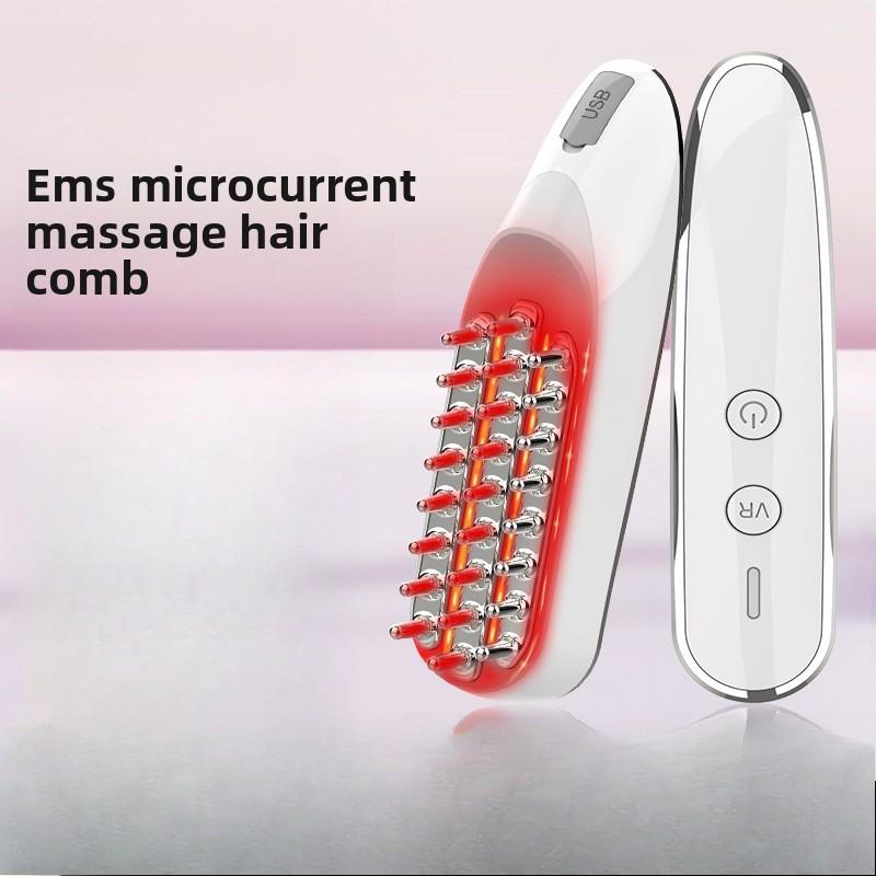 EMS Micro-current Massage Hair Scalp Care Instrument, Red Light Hair Care Meridian Electric Massage Comb