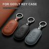 Кожаный чехол-держатель для ключей автомобиля For Geely Geome Galaxy Light Star Wishes Exploration Youth Version Аксессуары для брелока