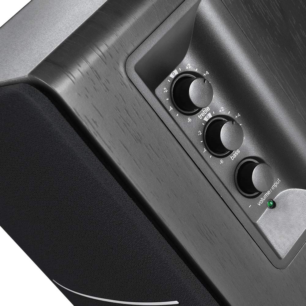 Edifier Активная полочная акустическая система R1280DBs Bluetooth Выход на сабвуфер и прецизионный пульт ДУ НЧ-динамик 42 Вт Для черного V5.1, [Обновление] управление, 4-дюймовый