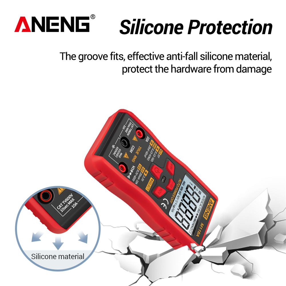 Aneng M118A цифровой мини-мультиметр тестер True Rms Auto Mmultimetro транзисторный измеритель с NCV удержанием данных 6000 отсчетов фонарик