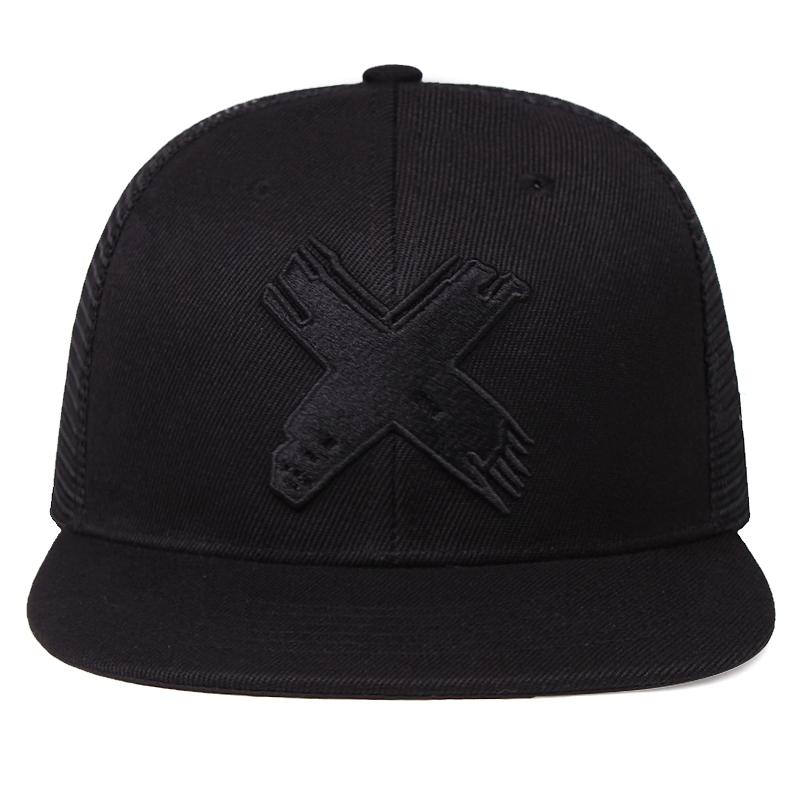 Хип-хоп шляпа 3D X пластиковая нашивка Мужская бейсболка с плоскими полями для мужчин Женские кепки