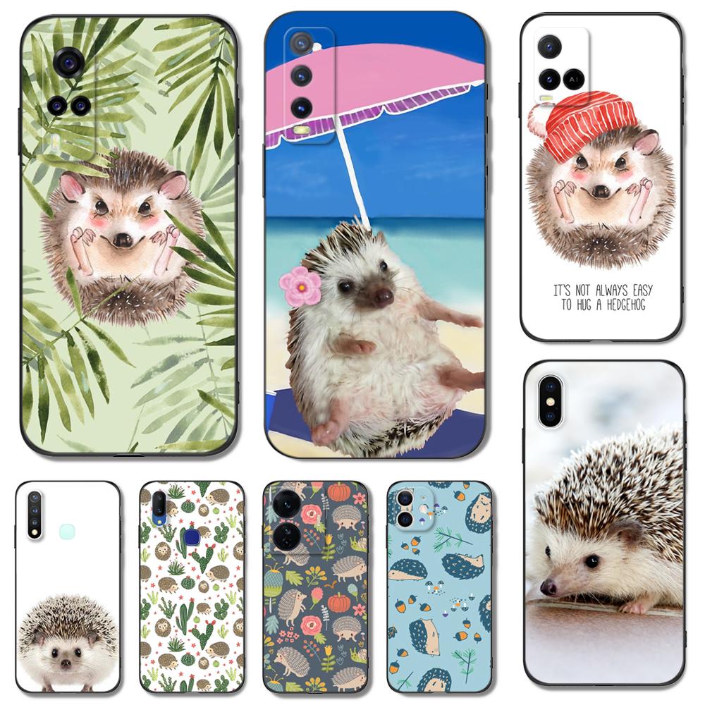 Black Tpu Case For Vivo Y52 Y70 Y70s Y70T Y71 Y71A Y72 Y73S Y75 Y76 Y75 Y81 5G 2020 Hedgehog