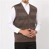 Middle-aged Elderly Men's Thickened Vest Sweater Vest Autumn Winter V-neck Cardigan Waistcoat Wool Knitted