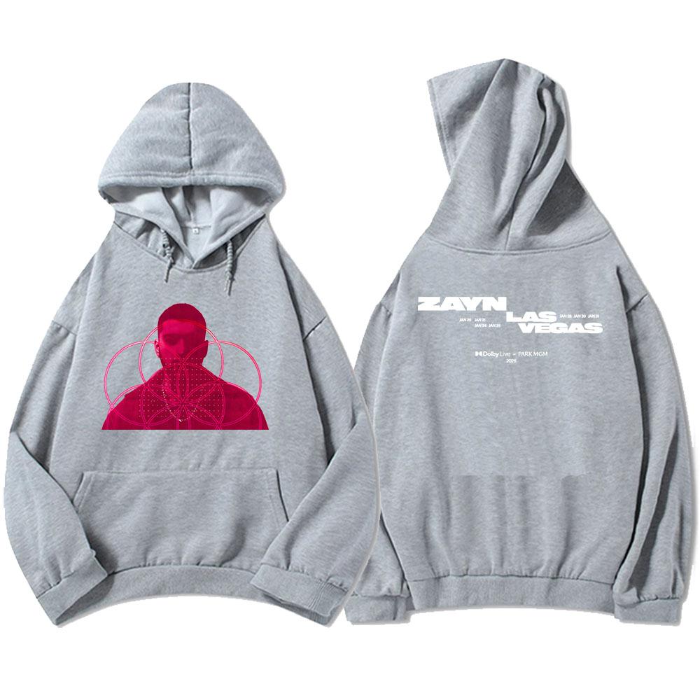 ZAYN's 2026 Las Vegas Hoodies Long Sleeve Fleece Winter Hooded Sweatshirts Loose Casual Men Women Pullover Unisex Streetwear Top