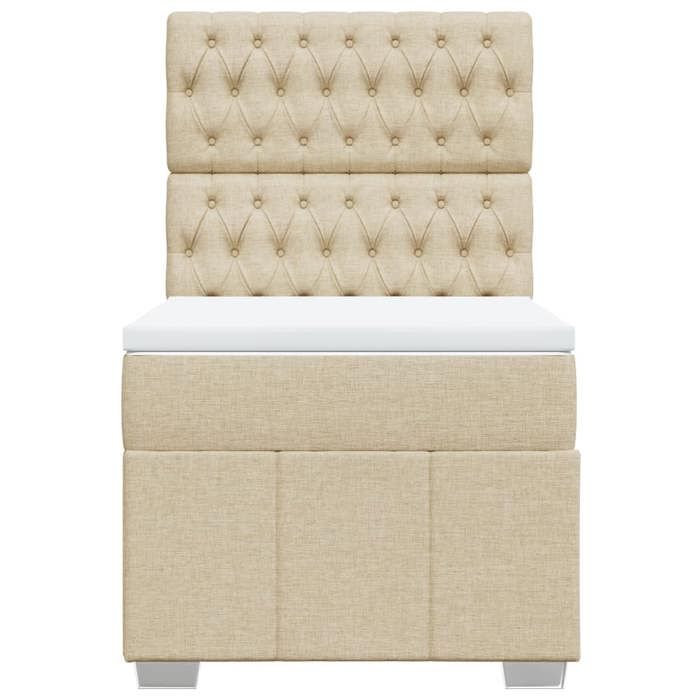 Maison Exclusive - Sommier à lattes de lit avec matelas Crème 80x200 cm Tissu