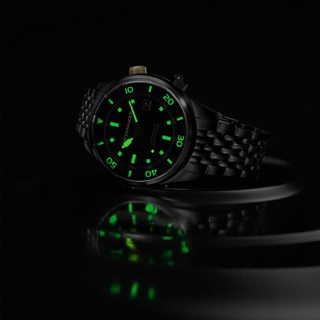 Коллекция Bradner Черное и Золотое 18 АТМ Водонепроницаемые Сапфировое Черное [SPINNAKER] Часы, Автоматические, Ударопрочные, Стекло, Циферблат, SP-5062-44, Мужские [Оригинал]