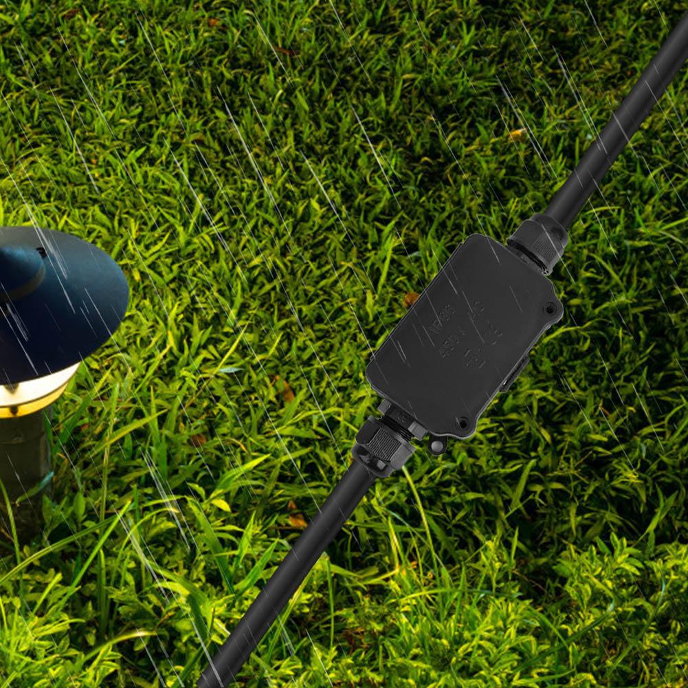 Водонепроницаемая распределительная коробка IP66, 2-канальная, черная, пылезащитная, корпус разъема распределительного кабеля