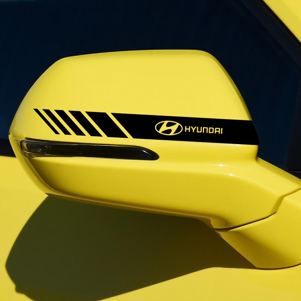 2Pcs Universal Auto Car Sticker Fashion Strips Side Rear View Mirror Decor Decal For Hyundai I10 I20 I30 I40 IX20 IX35 Tucson RR9
