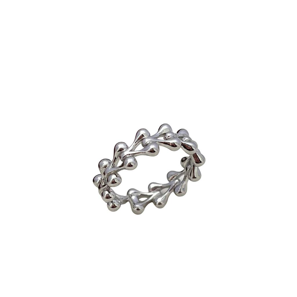 Avant-garde Dragon Bone 3D Woven Round Bead Index Finger Ring for Women