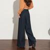 West Encounter Women's Retro Draped High-Waist Wide-Leg Pants
