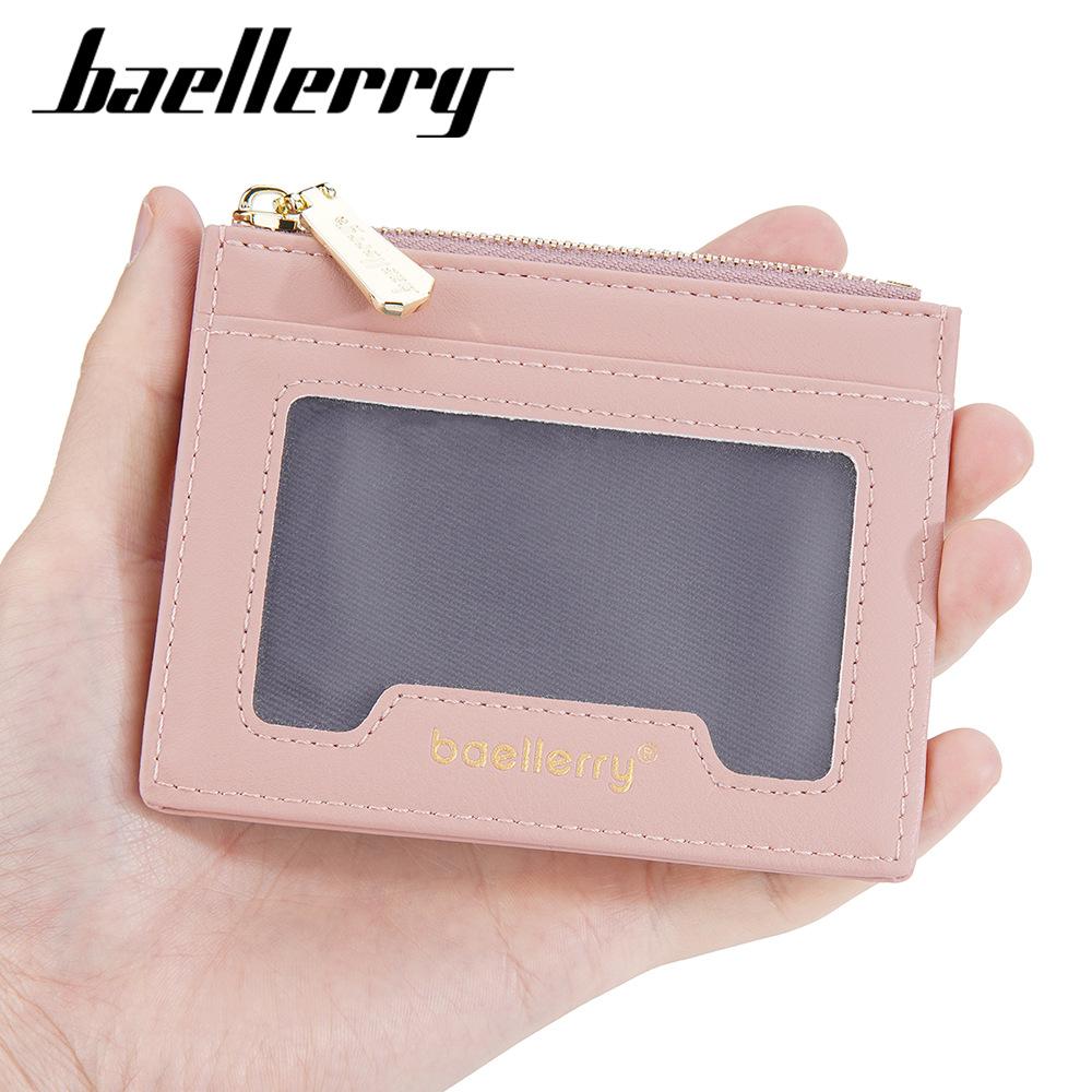 Женский короткий кошелек Baellerry из искусственной кожи, кошелек на молнии для монет, простой модный держатель для карт, держатель для водительского удостоверения, ключница