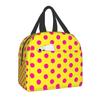 Black and White Polka Dots Lunch for Women | Portable Insulated Thermal Cooler Lunch Box Work School Travel Picnic Bags, Oxford