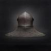 Spoleto Bascinet Helmet with Chainmail Medieval Combat-Ready Knight Armor Buhurt SCA Steel Helm Visored Bascinet with Liner