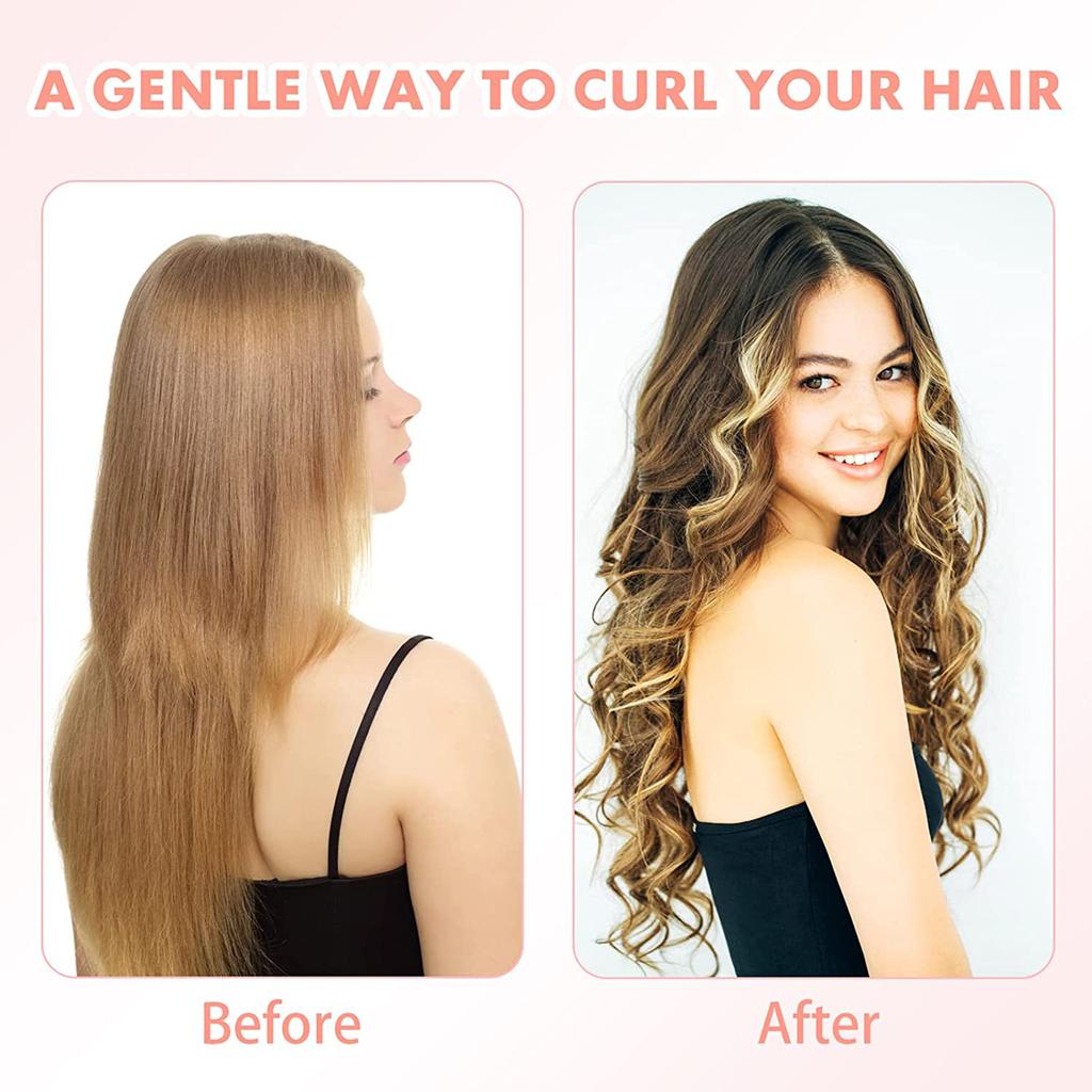 Набор для завивки волос без нагрева для длинных волос, щипцы для завивки волос без нагревания с резинками для волос, зажимами для сна на ночь
