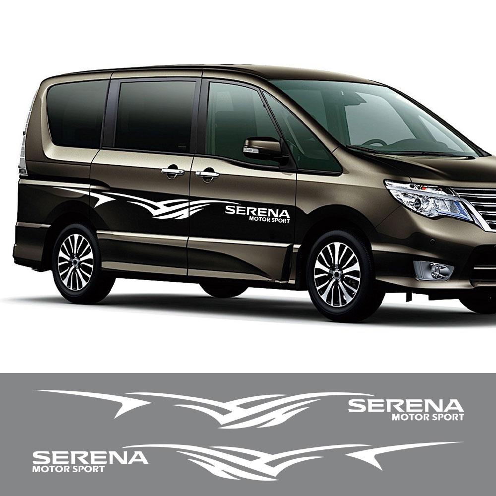 2 шт., наклейки на боковые двери автомобиля для Nissan Serena C23 c25 c26 c27, длинные полосы, автоспортивная графика, виниловые наклейки, тюнинг
