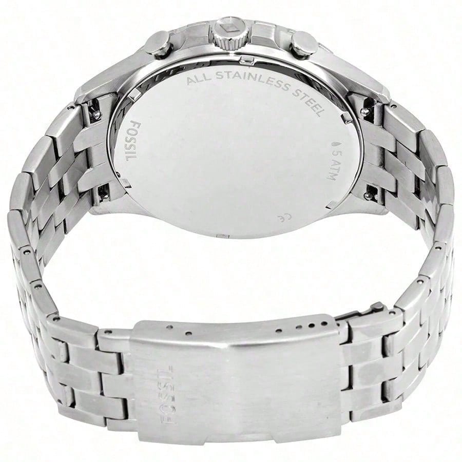 Fossil Серия хронограф мужские часы - синий циферблат, ремешок из нержавеющей стали, классический деловой стиль, номер модели FS5605