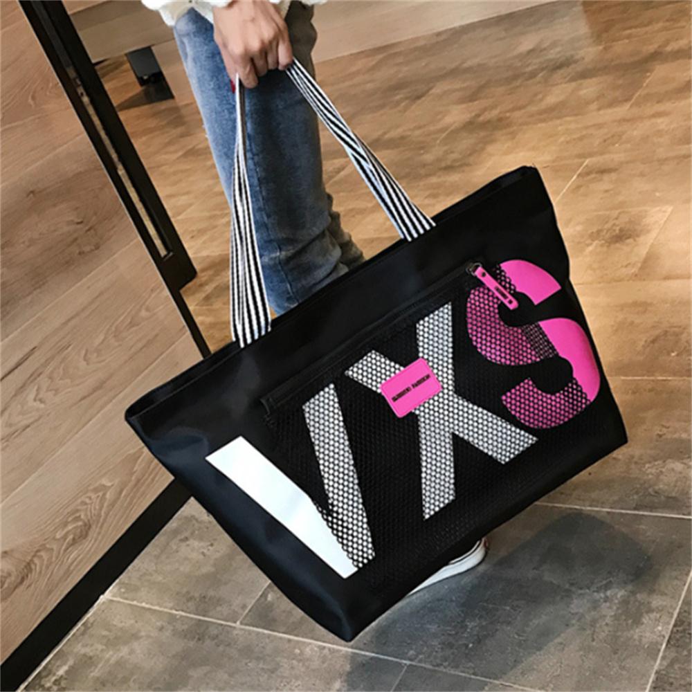 Tote Bag Dry And Wet Separation Women's Bag Korean Style Super Large Capacity Shoulder Bag Beach Travel Shopping Bag Alphabet Women's Bag