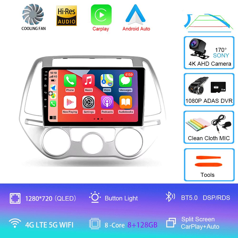 Автомобильный радиоприемник Android 14 Carplay Auto Multimedia Player для Hyundai I20 2010 2012 2013 2014 DSP Autoradio GPS Stereo 2din Head Unit