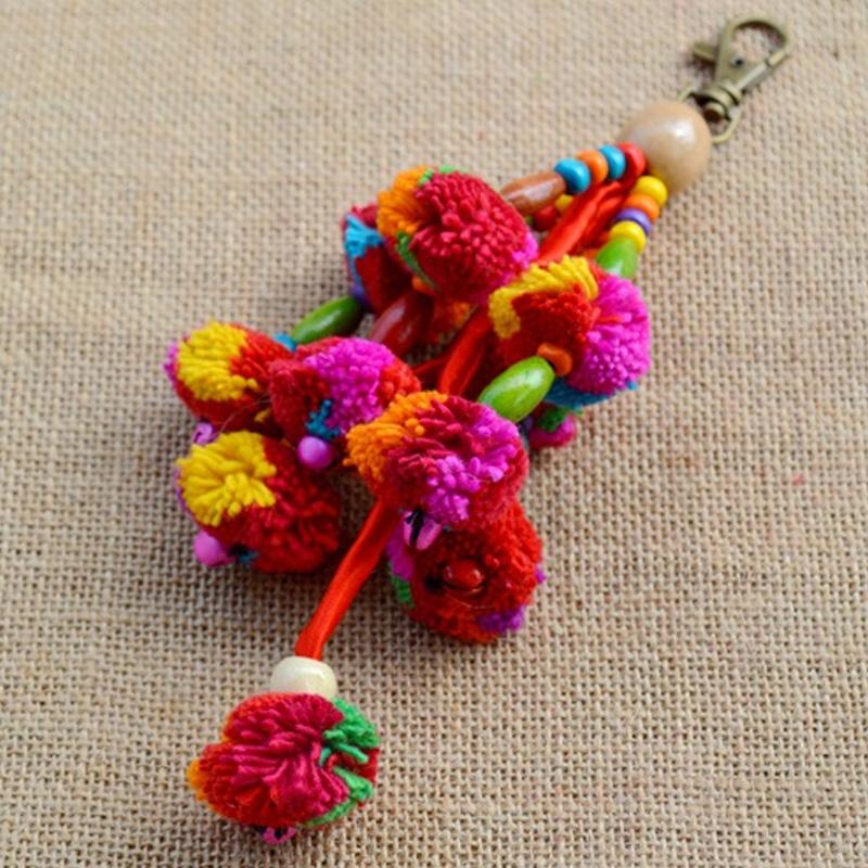 1 шт. Подвеска Ручная работа Сумка Кошелек Брелок Кисточки Сделай сам Плюшевый Помпон Брелок Кольца для ключей