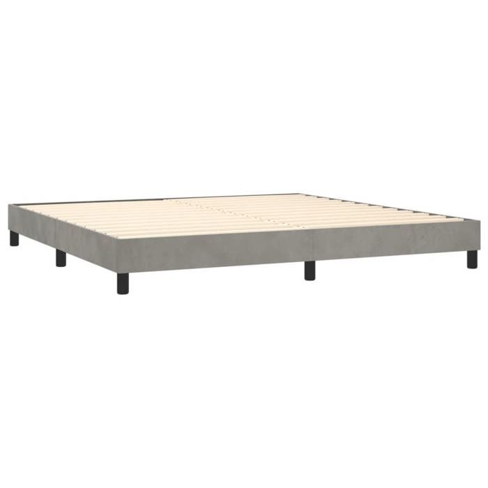 Maison Exclusive - Sommier à lattes de lit et matelas Gris clair 200x200cm Velours