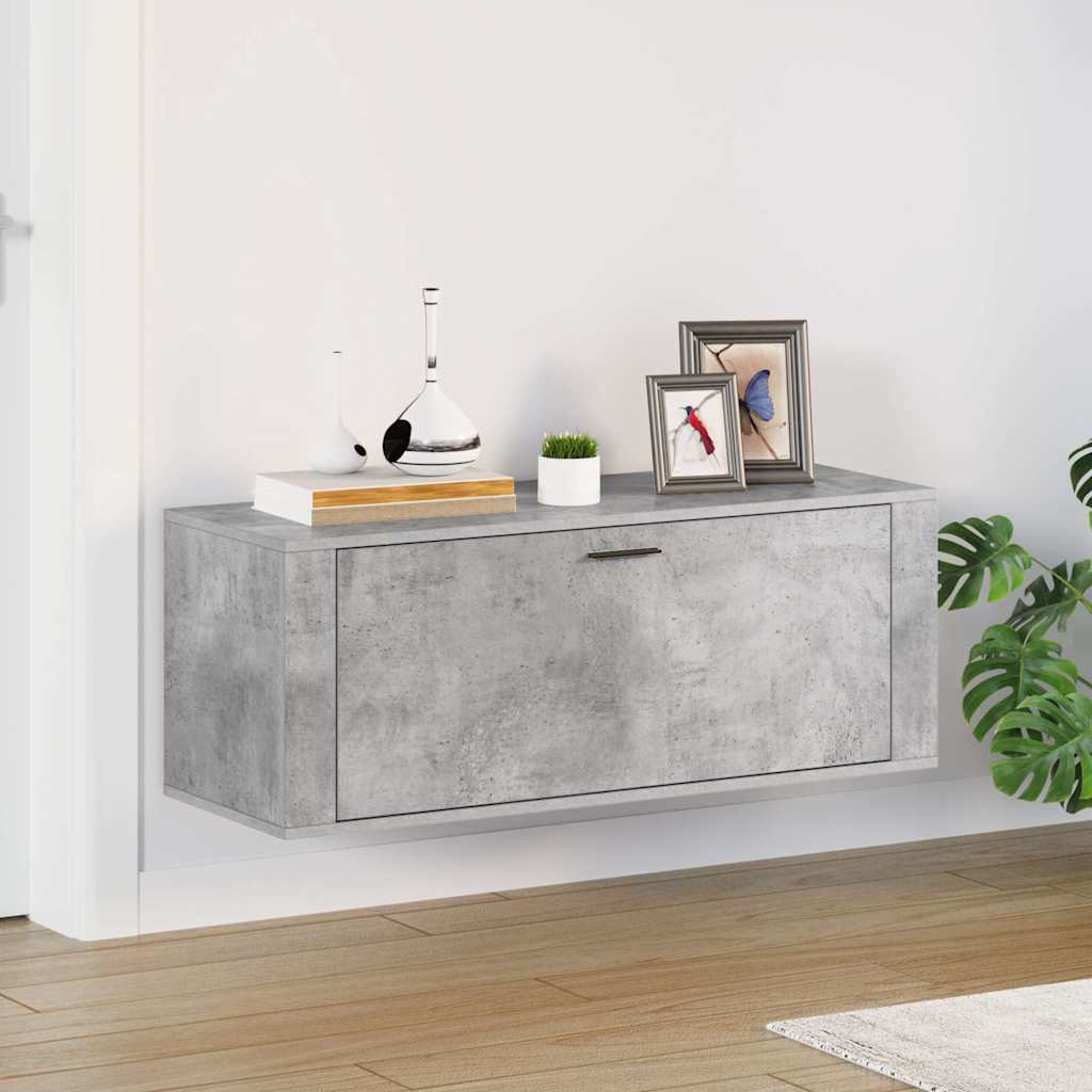 Wall Mounted Shoe Cabinet Concrete Grey 100 x 35 x 38 cm Engineered Wood