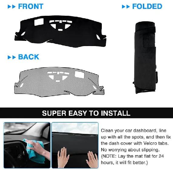 Flannel Dashboard Cover for - Buick Envision - Left-Hand Drive With HUD, Sun Shade Anti-Glare UV Protection